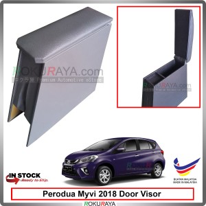 Perodua Myvi (3rd Gen) 2018 4' Plywood PVC Armrest Center Console Box (Grey)